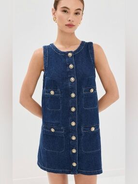 Reformation Tropez Denim Midi Dress NWT